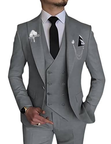 Slim Fit Double Breasted Men's Suit for Wedding and Events