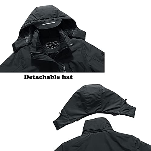 SUOKENI Women's Warm Waterproof Snow Coat with Hood Ski Jacket