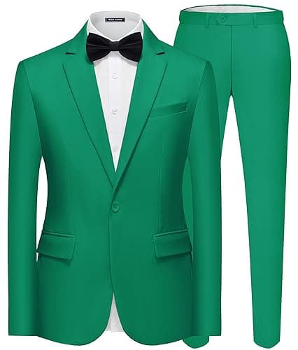 WEEN CHARM Men's Slim Fit 2-Piece Tuxedo Set