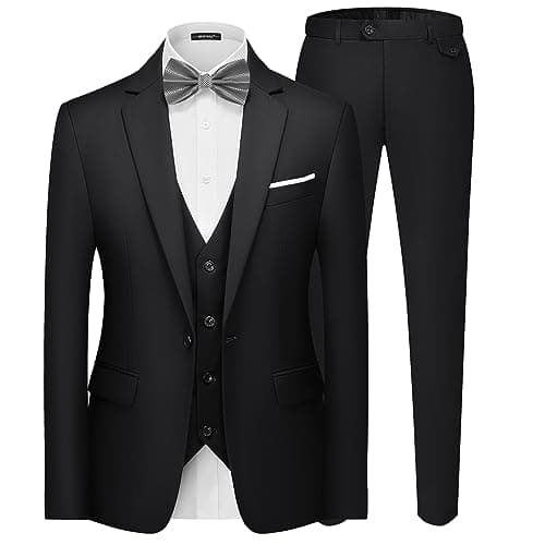 MAGE MALE Men's 3-Piece Slim Fit Suit Set: Elegant Blazer, Vest, and Pants