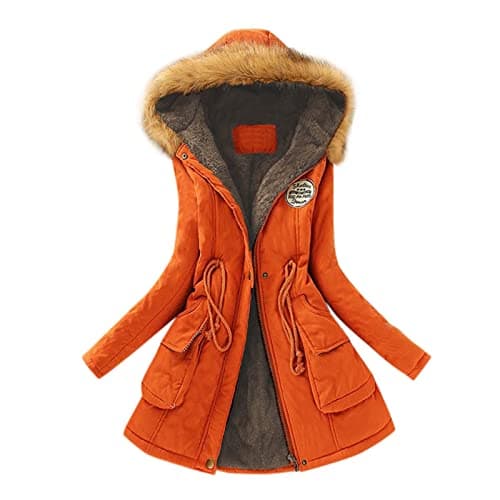 YMADREIG Women's 2023 Trendy Fleece Lined Hooded Winter Coat