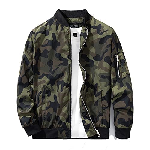 URBANFIND Men's Lightweight Slim Fit Casual Bomber Jacket