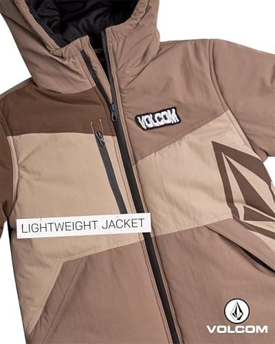 Volcom Boys' Heated Full Zip Hooded Parka - Color-Blocked Winter Jacket (8-20)