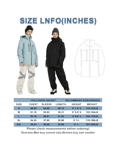BGX Bluemagic Waterproof Ski Jacket for Winter Snow Sports