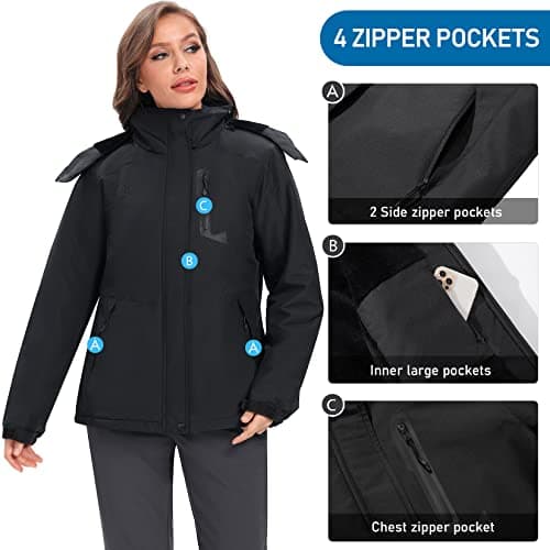 Women's Winter Waterproof Thicken Parka Snow Jacket