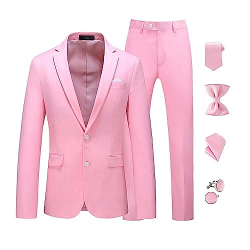 MOGU Men's Slim Fit Prom Tuxedo 2-Piece Suit (Jacket + Pants)