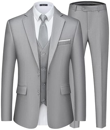 Saruit Men'sSlim Fit Tuxedo Suit 3PC 2-Button Prom Wedding Party