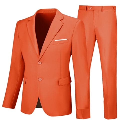 Elionm Men's Slim Fit 2-Piece Business Wedding Tuxedo Suit Jacket and Pants