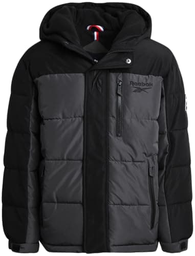 Reebok Boys' Heavyweight Winter Puffer Coat - Weather Resistant Ski Jacket (Ages 8-20)