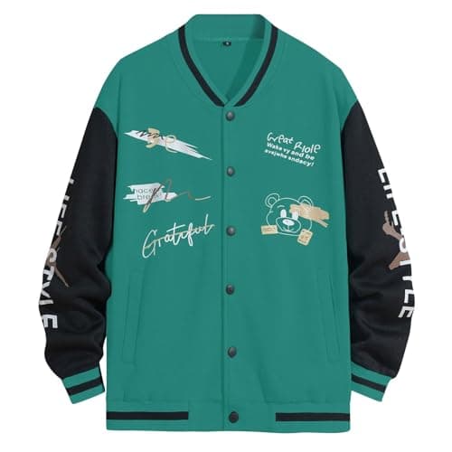 Xoxingysm Unisex Vintage Color Block Baseball Jacket