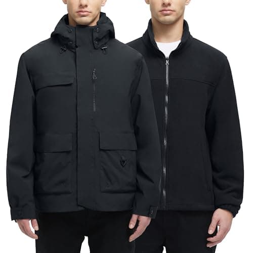 Men's Waterproof 3-in-1 Winter Ski Coat Puffer Liner Snow Windbreaker