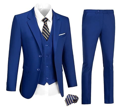 DOISPON Men's 3-Piece Slim Fit Suit