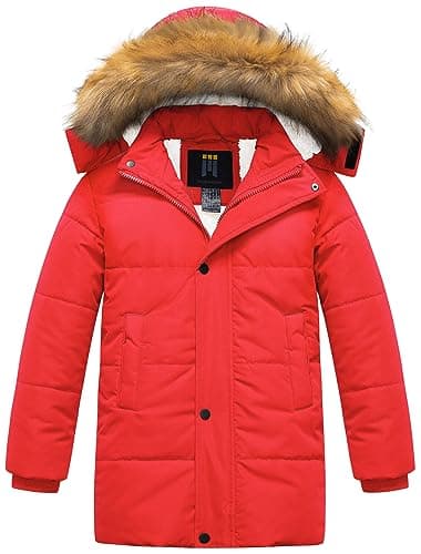 Thick Winter Coat for Boys: CREATMO US Sherpa Long Parka Jacket