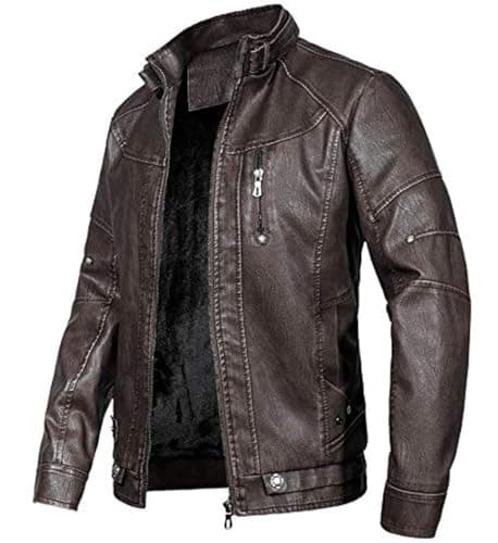 WULFUL Men's Vintage Leather Motorcycle Jacket and Coat