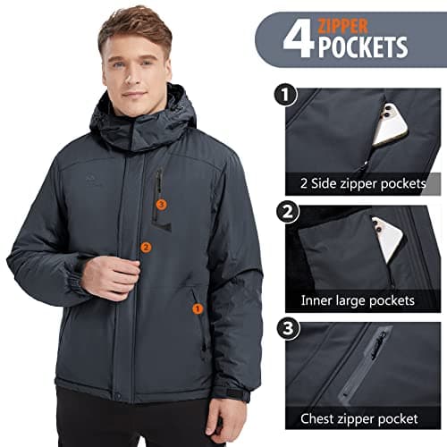 Golden Camel Men's Winter Windproof Snow Parka Jacket