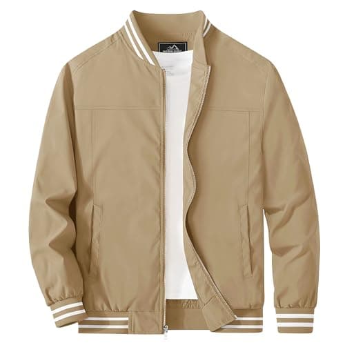 MAGCOMSEN Men's Lightweight Bomber Jacket Zip-Up Windbreaker