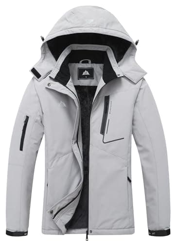 MOERDENG Women's Warm Waterproof Ski Coat with Hood