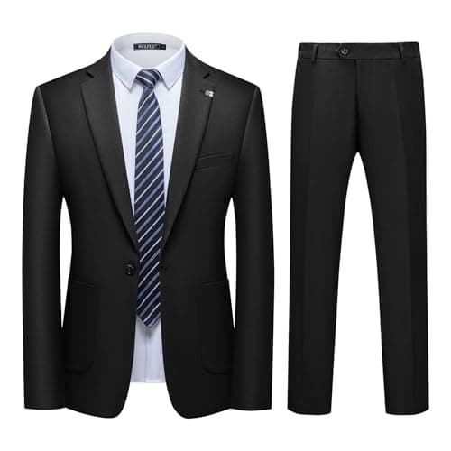 WULFUL Men's Slim Fit Suit Set for Party, Wedding & Business