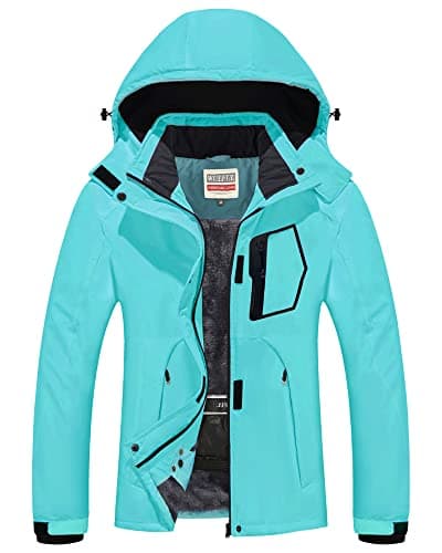 Women's Waterproof Winter Ski Jacket with Detachable Hood