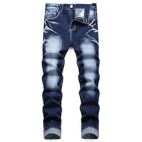 Men's Slim Fit Stretch Jean Blue Or Black Comfortable Soft Ripped Pants Demin