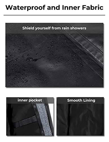 Wantdo Men's Faux Leather Hooded Motorcycle Jacket Warm Winter Coat