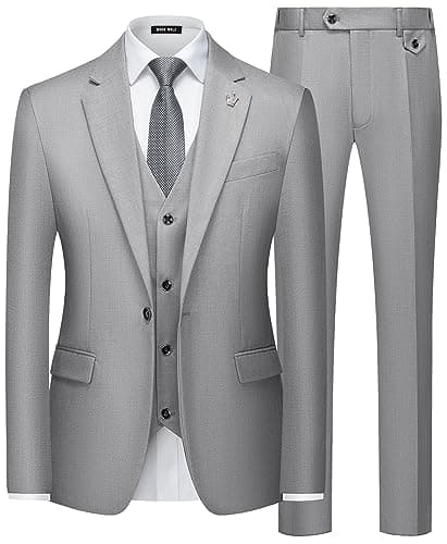 MAGE Men Slim Fit 3PC Tuxedo Suit Blazer Vest Pants Set