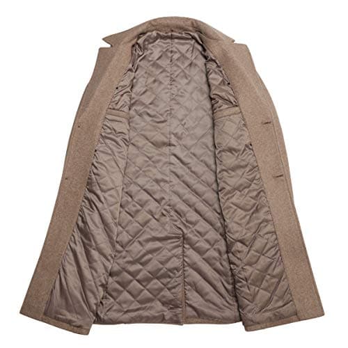 WULFUL Men's Slim Fit Wool Trench Coat Winter Coat