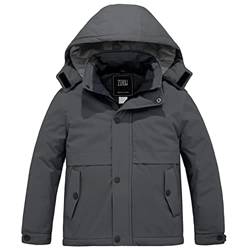 ZSHOW Boys' Waterproof Ski Jacket with Hood and Fleece Lining
