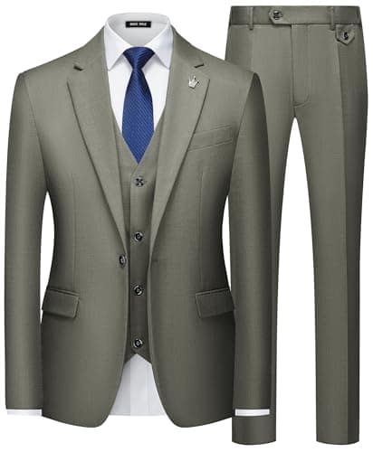 MAGE Men Slim Fit 3PC Tuxedo Suit Blazer Vest Pants Set