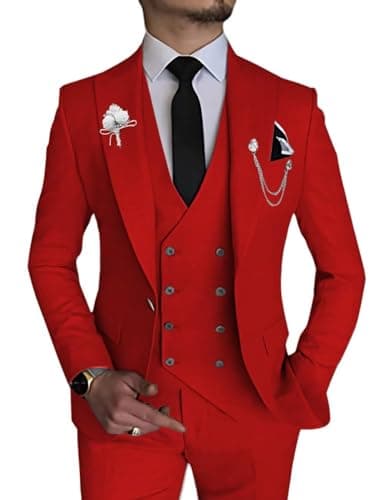 Slim Fit Double Breasted Men's Suit for Wedding and Events