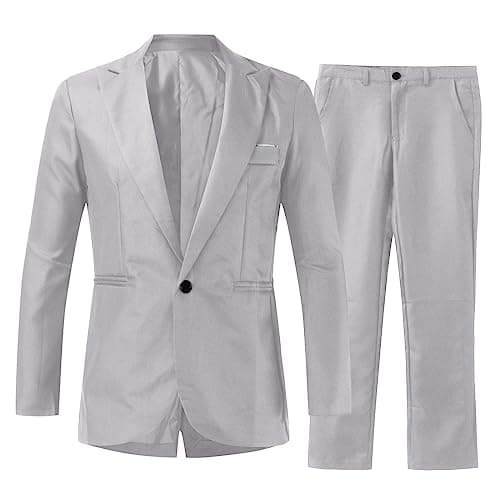 BIFUTON Men's Slim Fit 1-Button Tuxedo Suit for Party, Wedding, Business