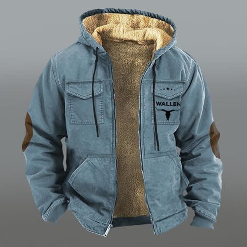 Men's Big and Tall Winter Wool Pea Coat with Hood 5XL