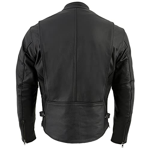 Milwaukee Black Classic Scooter Leather Jacket w/Removable Thermal Liner