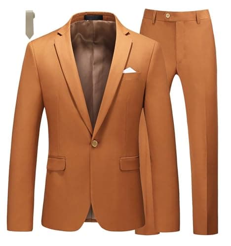 Mogu Men's Slim Fit 2-Piece Tuxedo Suit for Weddings and Formal Events