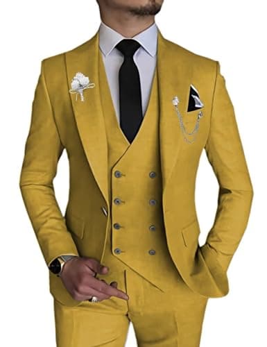 Slim Fit Double Breasted Men's Suit for Wedding and Events
