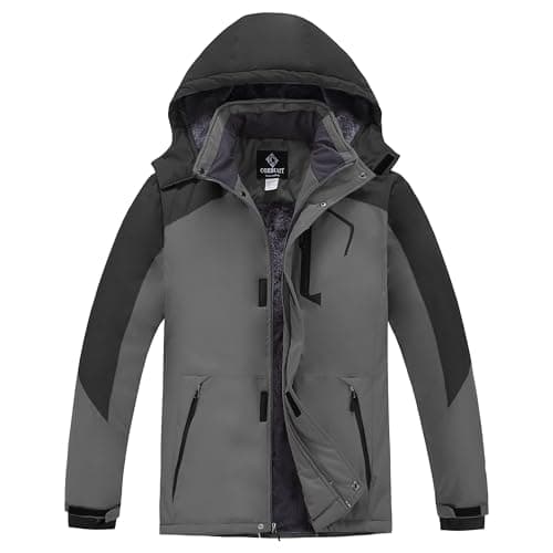CorBuyit Men's Waterproof Ski & Snowboard Jacket with Fleece Lining