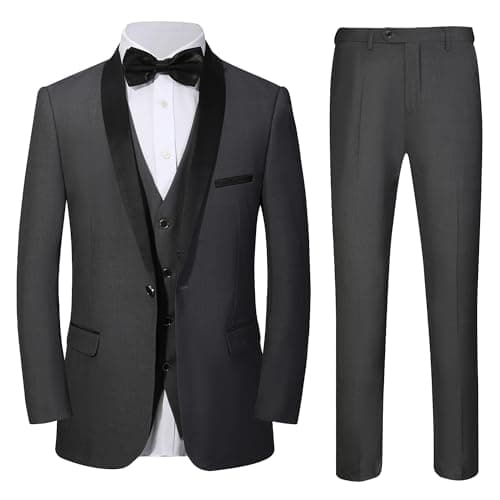Beauty-Emily Men's 3-Piece Slim Fit Suit Set Jacket Vest Pants