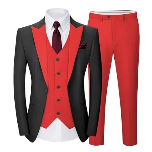 SPTALLFITJSV Slim Fit 3-Piece Men's Wedding Suit Set