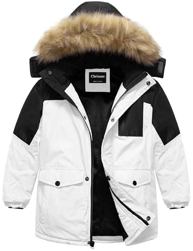 Chrisuno Boys' Waterproof Long Parka Winter Windbreaker Coat