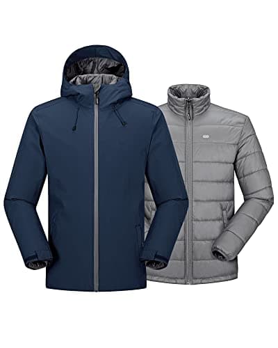 Men's 3-in-1 Waterproof Ski Jacket for Winter Sports