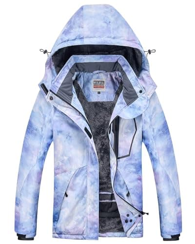 Women's Waterproof Winter Ski Jacket with Detachable Hood