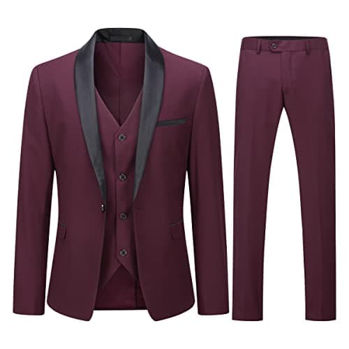 Boyland Men's Shawl Collar 1 Button Formal Suit for Wedding & Business