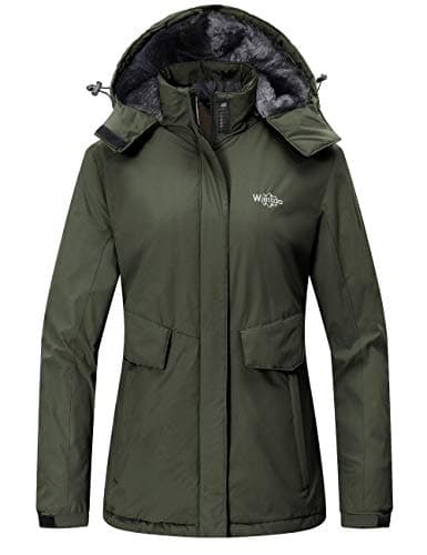 wantdo Women's Waterproof Winter Ski Coat Warm Windproof Snow Fleece Raincoat