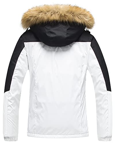 Pursky Women's Waterproof Winter Ski Jacket with Fur Hood
