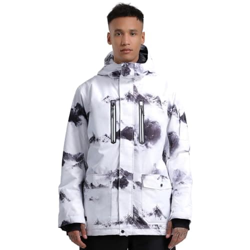 GSOU Men's Waterproof Windproof Insulated Ski Jacket for Snowboarding Winter Sports