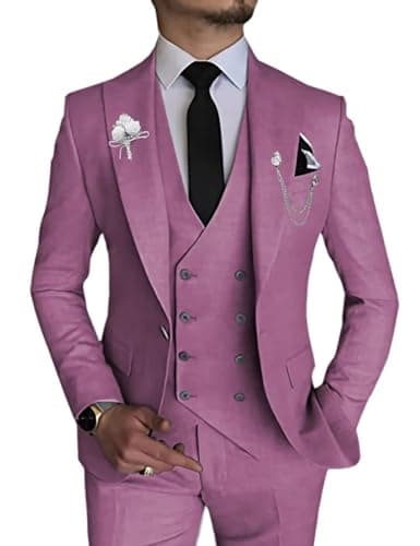 Slim Fit Double Breasted Men's Suit for Wedding and Events