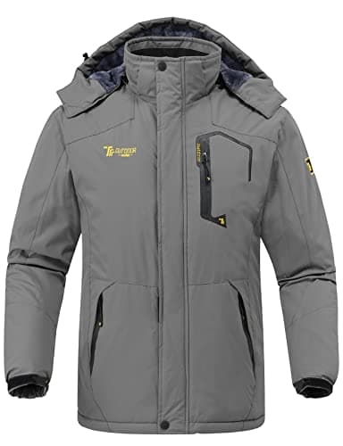 Rdruko Men's Waterproof Insulated Fleece Ski Jacket for Winter Mountaineering