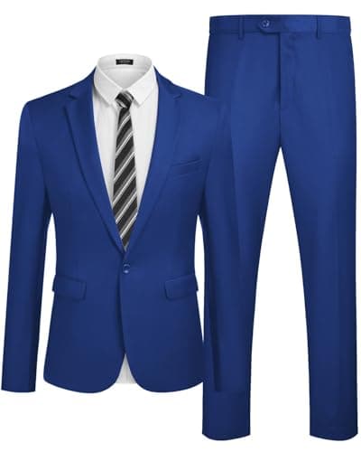 COOFANDY Men's 2-Piece Slim Fit Tuxedo Suit with Blazer Jacket