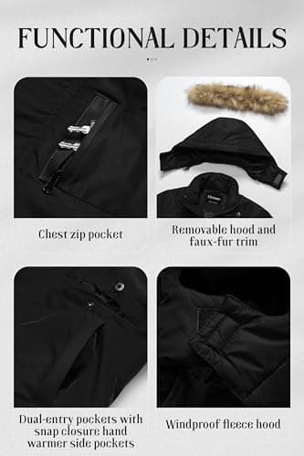 Chrisuno Boys' Waterproof Long Parka Winter Windbreaker Coat