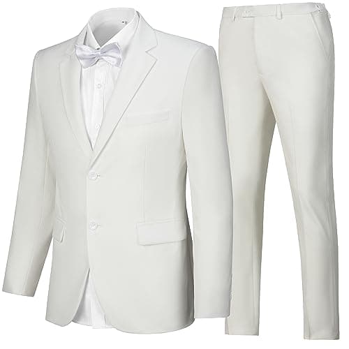 CAZUOYI Mens Slim Fit Prom & Business 2-Piece Suit Jacket & Pants Set